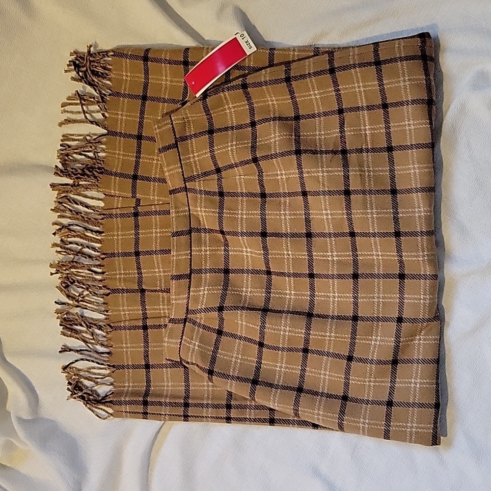 Vintage Lancaster Clothing Co Tan Plaid Lined Pencil Skirt Size 10 NWT - Picture 2 of 8
